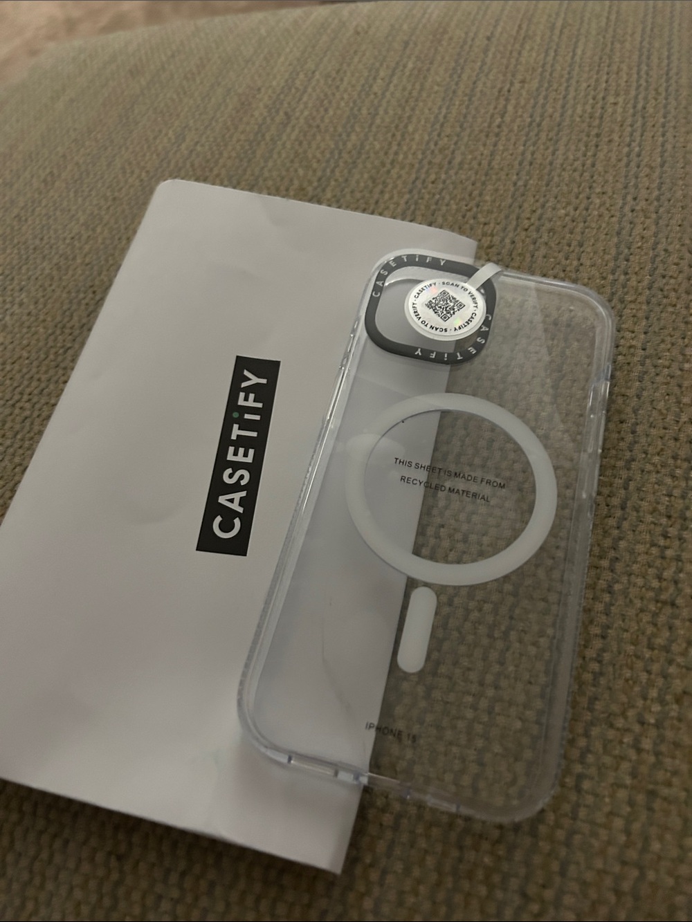 Casetify Clear MagSafe iPhone Case with White MagSafe Ring